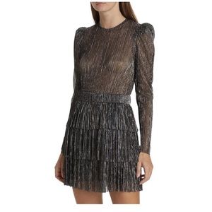 Sabina Musayev Monique Belted Metallic Minidress - Size S